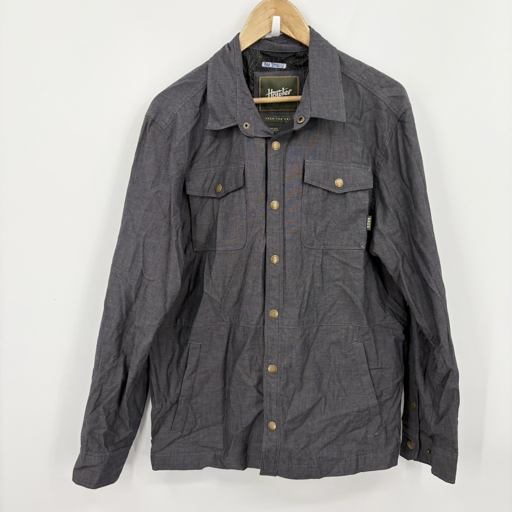 Howler Bros Emerger Tech Shirt Mens Medium Gray Long Sleeve Snap Vented Comfort